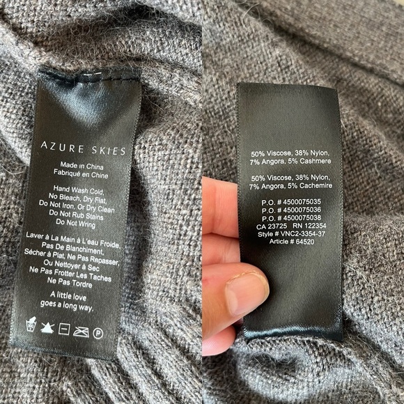 Aritzia Azure Skies Cashmere Angora Cardigan XS Grey - Picture 13 of 15